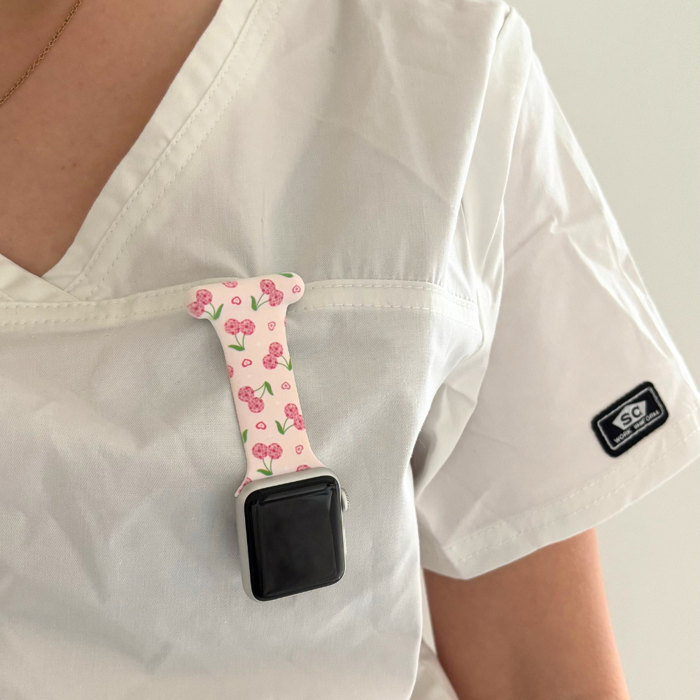Apple Watch Clip-on Fob Strap - Disco Cherries