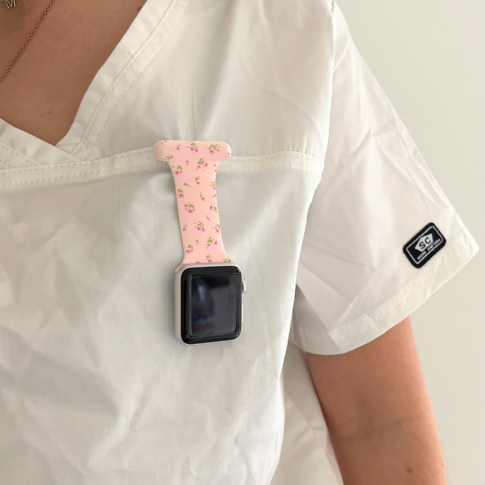 Apple Watch Clip-on Fob Strap - Ditsy Floral Pink