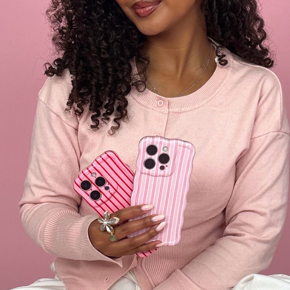 Wavy Phone Case - Cherry Stripe