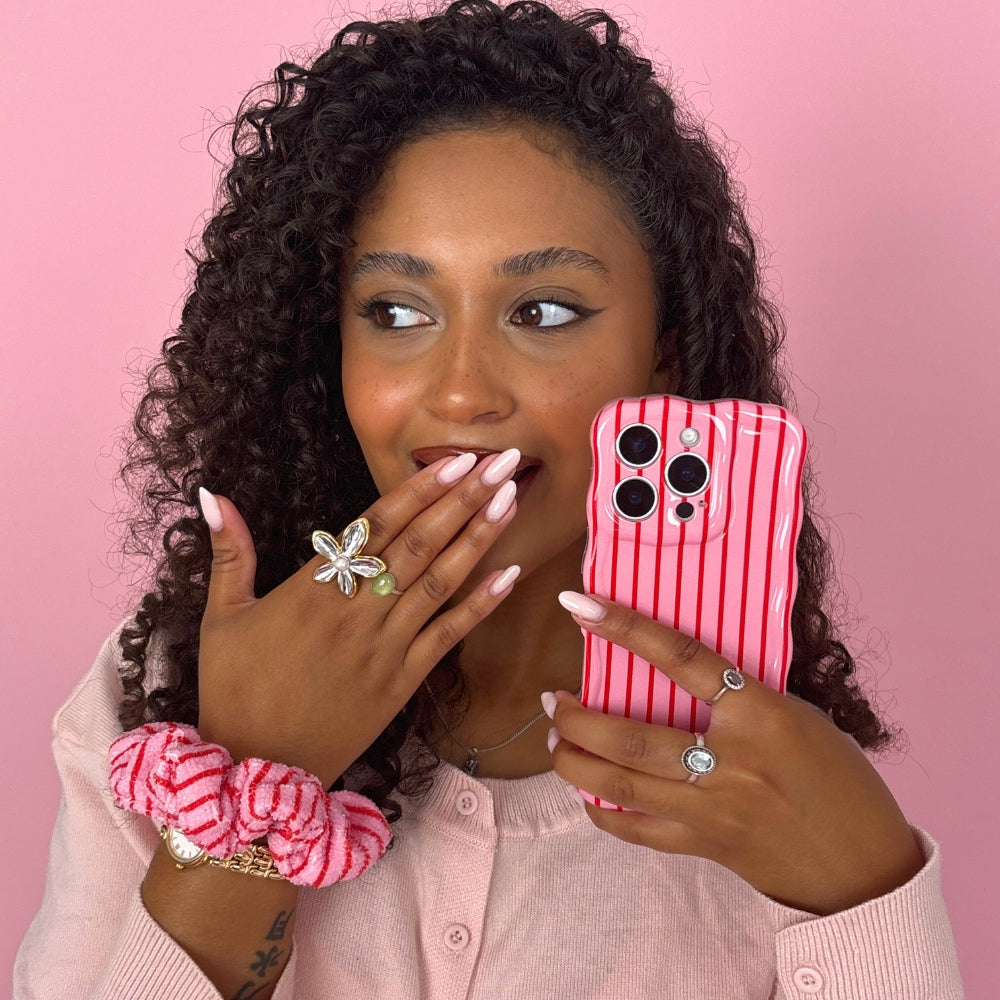 Wavy Phone Case - Cherry Stripe