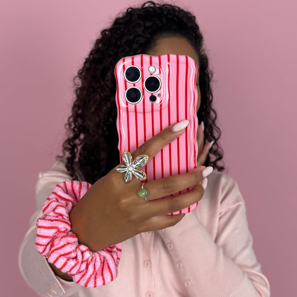 Wavy Phone Case - Cherry Stripe