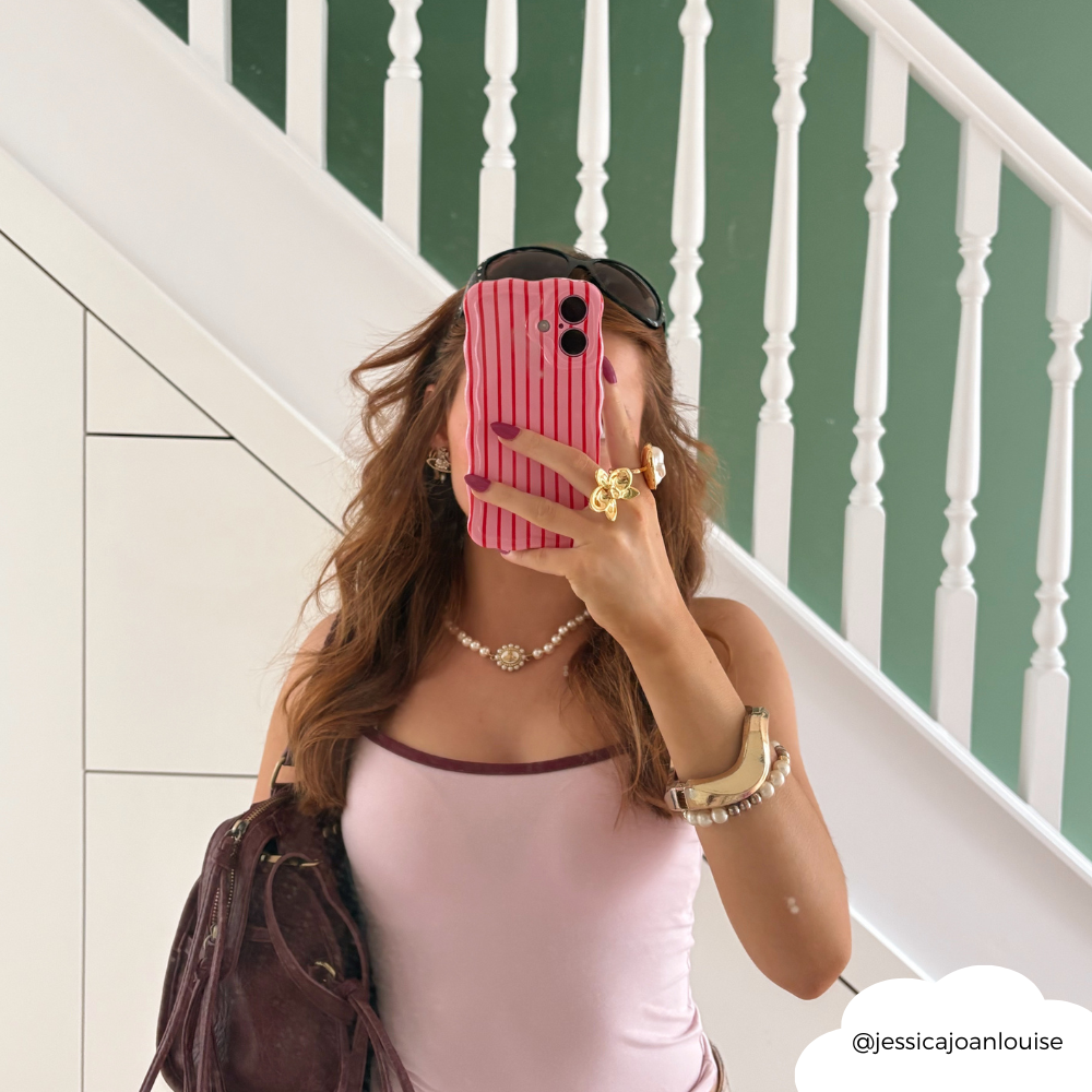 Wavy Phone Case - Cherry Stripe