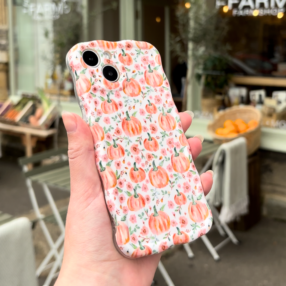 Wavy Phone Case - Ditsy Pumpkins