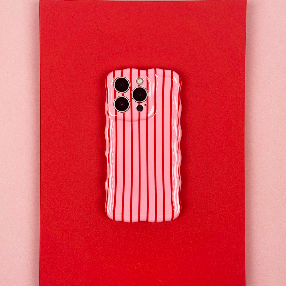 Wavy Phone Case - Cherry Stripe